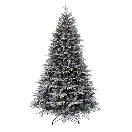 Artificial Full Christmas Tree, White, Flocked, Includes Stand, 5-10 Feet / 1.5M - 3M / PE PVC Mixed