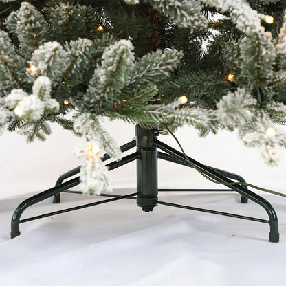 Sapin de Noël artificiel fin, blanc, floqué, support inclus, 5 à 10 pieds / 1,5 m - 3 m / PE PVC mélangé