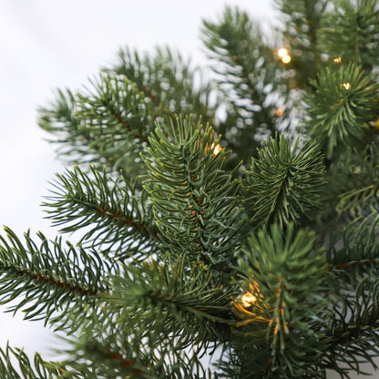 Guirlande de Noël artificielle pré-éclairée, lumières vertes et jaunes, 22-26 pouces/55-70 CM, PE PVC mélangé