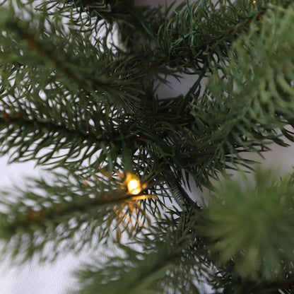 Guirlande de Noël artificielle pré-éclairée, lumières vertes et jaunes, 22-26 pouces/55-70 CM, PE PVC mélangé