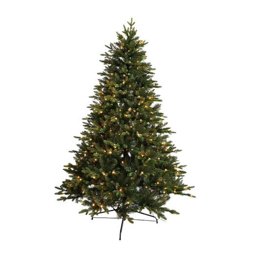 Artificial Full Christmas Tree, Green, Prelit, Includes Stand, 5-10 Feet / 1.5M - 3M / PE PVC Mixed