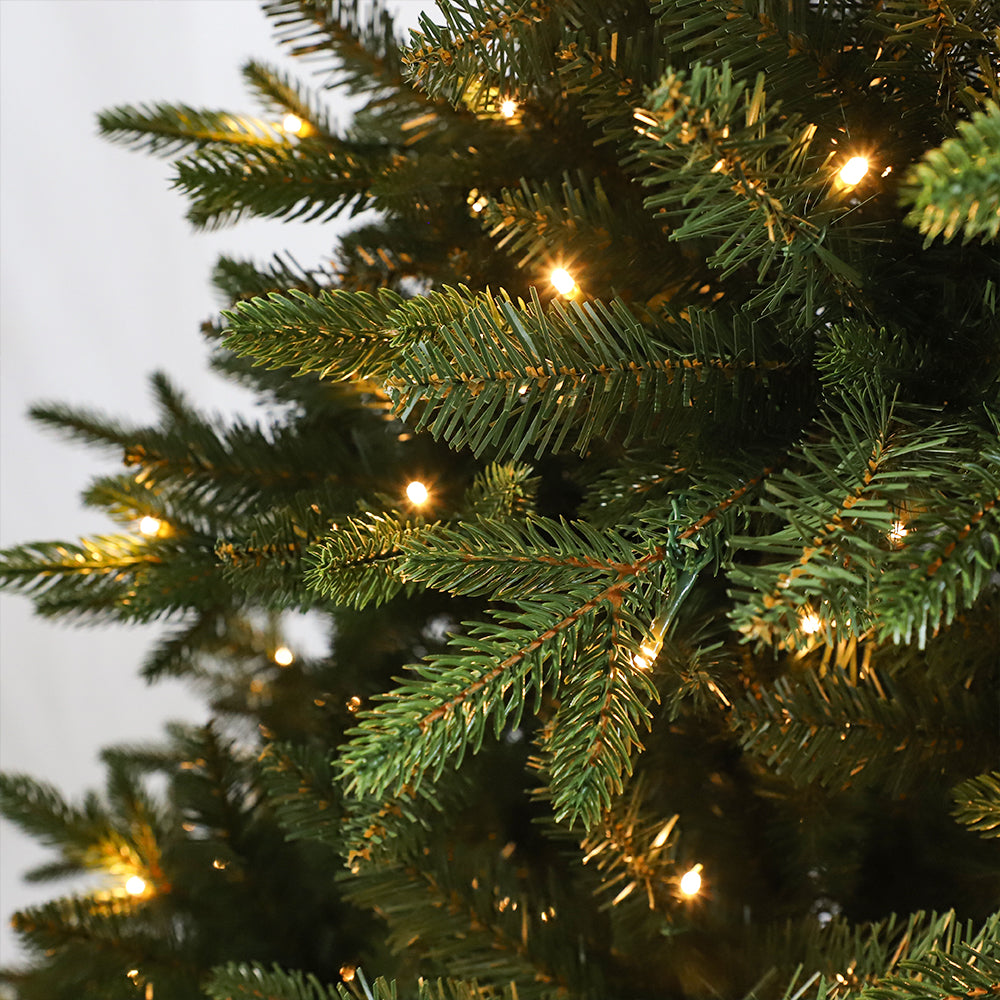 Arbre de Noël artificiel complet, vert, pré-éclairé, comprend un support, 5-10 pieds / 1,5 M - 3 M / PE PVC mélangé
