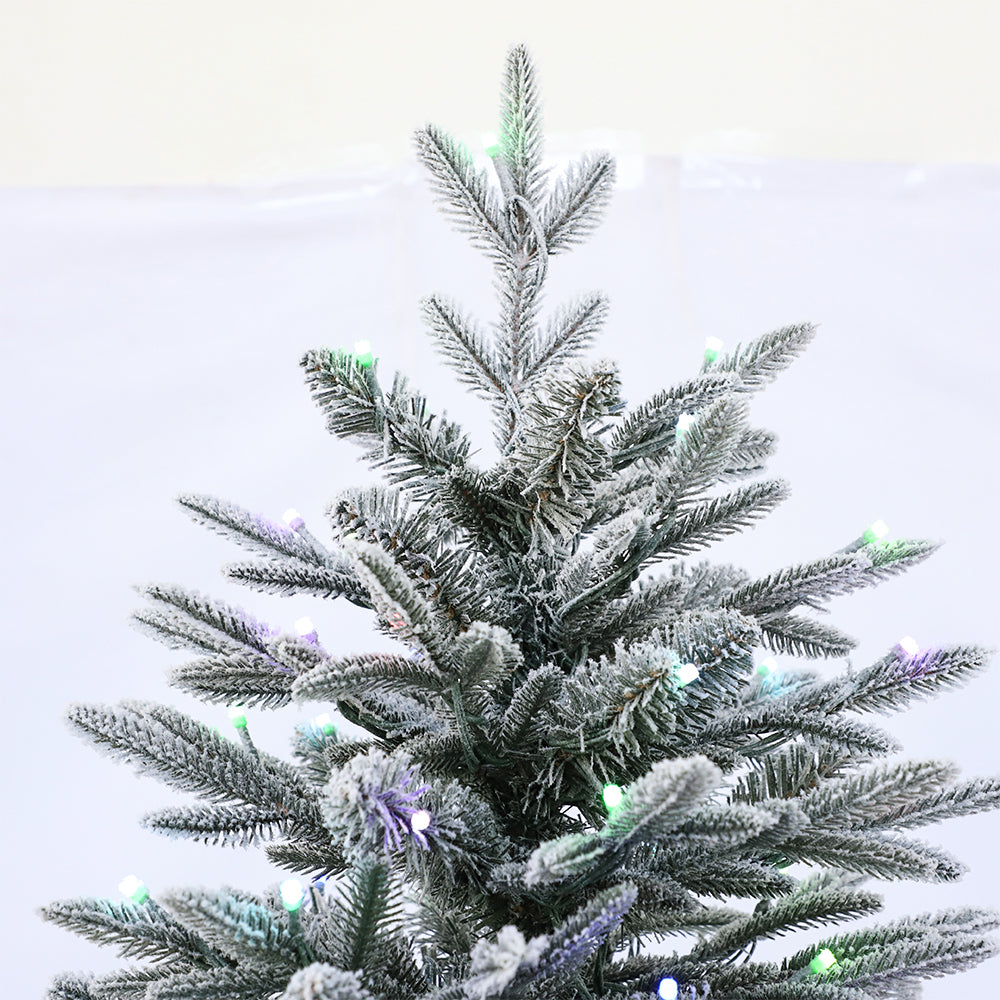 Artificial Full Christmas Tree, White, Flocked, Includes Stand, 5-10 Feet / 1.5M - 3M / PE PVC Mixed