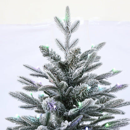 Artificial Full Christmas Tree, White, Flocked, Includes Stand, 5-10 Feet / 1.5M - 3M / PE PVC Mixed