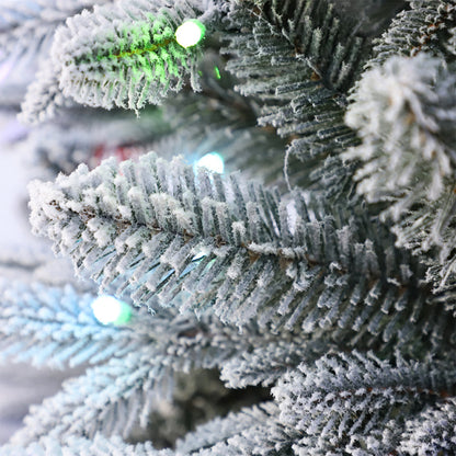 Artificial Full Christmas Tree, White, Flocked, Includes Stand, 5-10 Feet / 1.5M - 3M / PE PVC Mixed