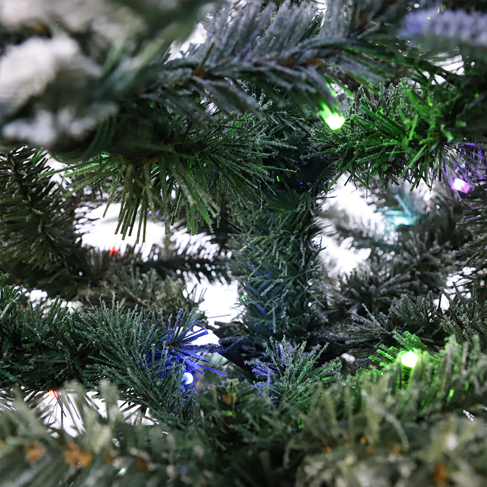 Artificial Full Christmas Tree, White, Flocked, Includes Stand, 5-10 Feet / 1.5M - 3M / PE PVC Mixed