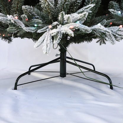 Artificial Full Christmas Tree, White, Flocked, Includes Stand, 5-10 Feet / 1.5M - 3M / PE PVC Mixed